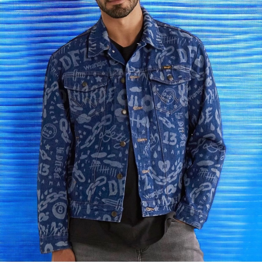 Limited Edition Wrangler x Deadfellaz - All Over Print Denim Jacket